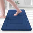 thumbnail image 1 of Buganda Memory Foam Bathroom Rug, Soft and Absorbent Bath Mat, Comfortable Bath Rug Carpet for Bathroom Floor Navy 24x16, 1 of 10