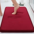 thumbnail image 1 of Buganda Memory Foam Bathroom Rugs, Absorbent Non-Slip Bath Mat for Bathroom, Soft Washable Bath Rug, 16"×24", Wine Red, 1 of 9