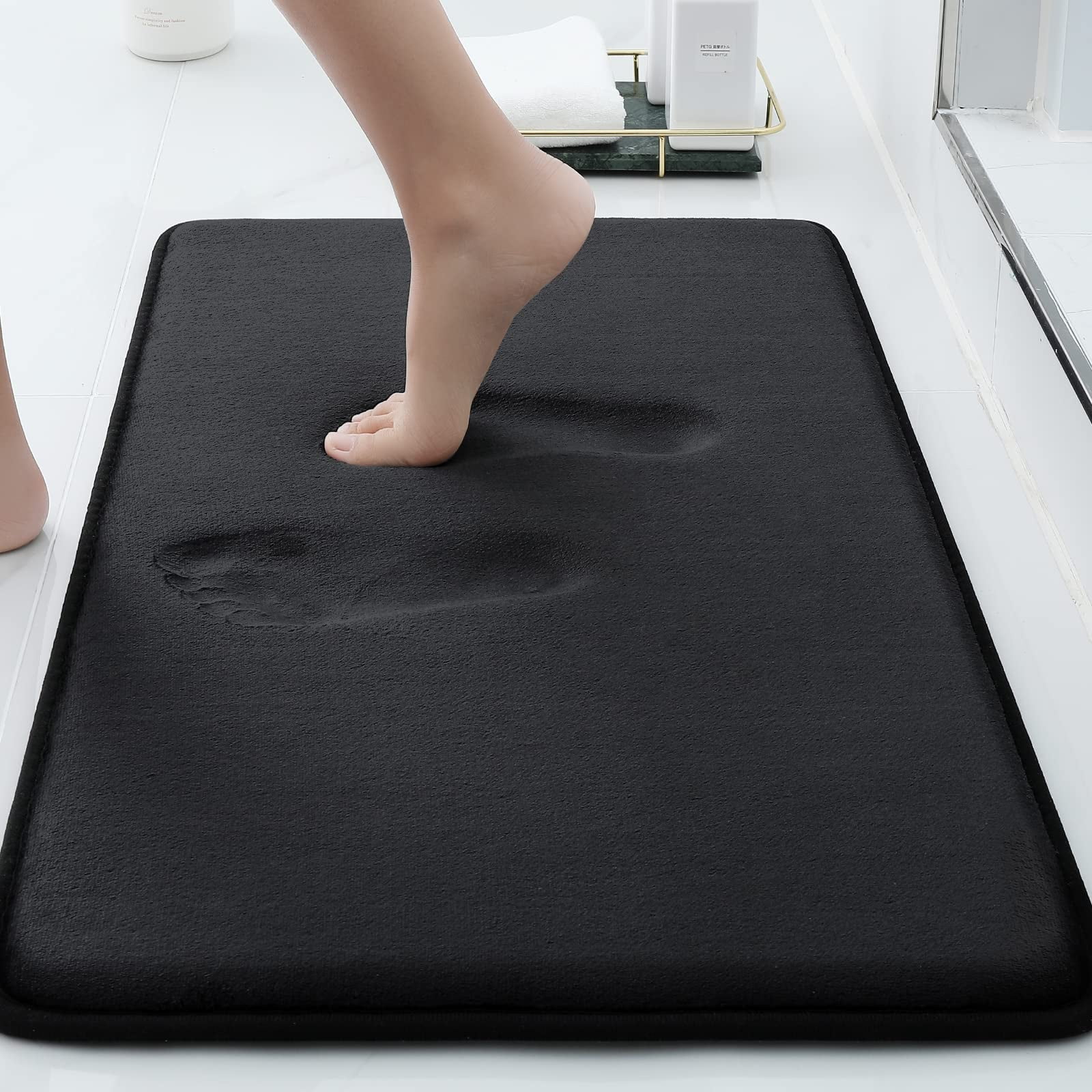 Buganda Memory Foam Bathroom Rugs, Absorbent NonSlip Bath Mat for