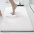 thumbnail image 1 of Buganda Memory Foam Bathroom Rugs, Absorbent Non-Slip Bath Mat for Bathroom, Soft Washable Bath Rug, 24"×47", White, 1 of 9