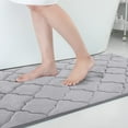 thumbnail image 1 of Buganda Memory Foam Bathroom Rugs, Large Size Ultra Soft and Absorbent Bath Mat, Thick Bath Rug Runner for Bathroom Floor, 47x24, Grey, 1 of 10