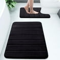 thumbnail image 1 of Buganda Memory Foam Bathroom Rugs Sets 2, 30"x20" Bath Mats and 24"x20" U-Shaped Toilet Rugs, Soft Non Slip Absorbent Bath Rugs, Black, 1 of 7