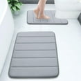 thumbnail image 1 of Buganda Memory Foam Bathroom Rugs Sets 2, 30"x20" Bath Mats and 24"x20" U-Shaped Toilet Rugs, Soft Non Slip Absorbent Bath Rugs, Grey, 1 of 8