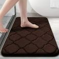 thumbnail image 1 of Buganda Memory Foam Bathroom Rugs, Ultra Soft and Absorbent Bath Mat, Thick Bath Rug for Bathroom Floor, 24x16, Brown, 1 of 10