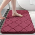 thumbnail image 1 of Buganda Memory Foam Bathroom Rugs, Ultra Soft and Absorbent Bath Mat, Thick Bath Rug for Bathroom Floor, 24x16, Burgundy, 1 of 10