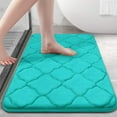 thumbnail image 1 of Buganda Memory Foam Bathroom Rugs, Ultra Soft and Absorbent Bath Mat, Thick Bath Rug for Bathroom Floor, 36x24, Teal, 1 of 10