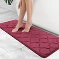 thumbnail image 1 of Buganda Memory Foam Bathroom Rugs, Ultra Soft and Absorbent Bath Mat, Thick Bath Rug for Bathroom Floor, 47x17, Burgundy, 1 of 10