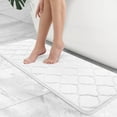 thumbnail image 1 of Buganda Memory Foam Bathroom Rugs, Ultra Soft and Absorbent Bath Mat, Thick Bath Rug for Bathroom Floor, 47x17, White, 1 of 10