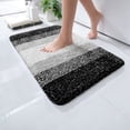 thumbnail image 1 of Buganda Microfiber Bathroom Rugs, 16"x24" Black Luxury Extra Soft and Absorbent Bath Mat, Non-Slip Plush Bath Carpet, 1 of 8