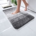 thumbnail image 1 of Buganda Microfiber Bathroom Rugs, 16"x24" Grey Luxury Extra Soft and Absorbent Bath Mat, Non-Slip Plush Bath Carpet, 1 of 8