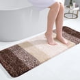 thumbnail image 1 of Buganda Microfiber Bathroom Rugs, 17"x47" Brown Luxury Extra Soft and Absorbent Bath Mat, Non-Slip Plush Bath Carpet, 1 of 7
