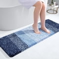 thumbnail image 1 of Buganda Microfiber Bathroom Rugs, 17"x47" Navy Blue Luxury Extra Soft and Absorbent Bath Mat, Non-Slip Plush Bath Carpet, 1 of 7