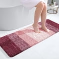 thumbnail image 1 of Buganda Microfiber Bathroom Rugs, 17"x47" Wine Red Luxury Extra Soft and Absorbent Bath Mat, Non-Slip Plush Bath Carpet, 1 of 7