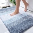 thumbnail image 1 of Buganda Microfiber Bathroom Rugs, 20"x30" Blue Luxury Extra Soft and Absorbent Bath Mat, Non-Slip Plush Bath Carpet, 1 of 8