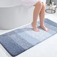 thumbnail image 1 of Buganda Microfiber Bathroom Rugs, 20"x47" Blue Luxury Extra Soft and Absorbent Bath Mat, Non-Slip Plush Bath Carpet, 1 of 7