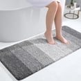thumbnail image 1 of Buganda Microfiber Bathroom Rugs, 20"x47" Grey Luxury Extra Soft and Absorbent Bath Mat, Non-Slip Plush Bath Carpet, 1 of 7