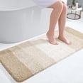thumbnail image 1 of Buganda Microfiber Bathroom Rugs, 20"x47" Light Beige Luxury Extra Soft and Absorbent Bath Mat, Non-Slip Plush Bath Carpet, 1 of 7