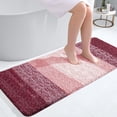 thumbnail image 1 of Buganda Microfiber Bathroom Rugs, 20"x47" Wine Red Luxury Extra Soft and Absorbent Bath Mat, Non-Slip Plush Bath Carpet, 1 of 7