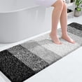 thumbnail image 1 of Buganda Microfiber Bathroom Rugs, 20"x59" Black Luxury Extra Soft and Absorbent Bath Mat, Non-Slip Plush Bath Carpet, 1 of 7