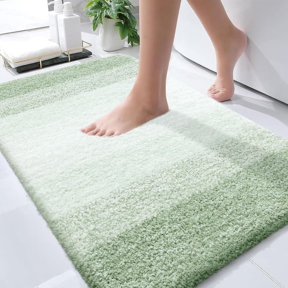 Buganda Microfiber Bathroom Rugs, 24"x36" Sage Green Luxury Extra Soft and Absorbent Bath Mat, Non-Slip Plush Bath Carpet