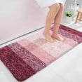 thumbnail image 1 of Buganda Microfiber Bathroom Rugs, 24"x44" Wine Red Luxury Extra Soft and Absorbent Bath Mat, Non-Slip Plush Bath Carpet, 1 of 7
