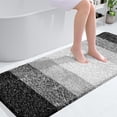 thumbnail image 1 of Buganda Microfiber Bathroom Rugs, 24"x59" Black Luxury Extra Soft and Absorbent Bath Mat, Non-Slip Plush Bath Carpet, 1 of 7
