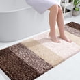 thumbnail image 1 of Buganda Microfiber Bathroom Rugs, 24"x59" Brown Luxury Extra Soft and Absorbent Bath Mat, Non-Slip Plush Bath Carpet, 1 of 7
