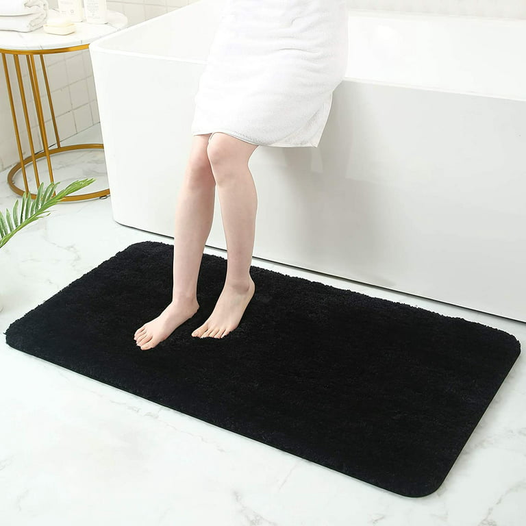 Buganda Memory Foam Bath Mats Soft Absorbent Bathroom Rugs 20 inch x 32 inch, Black, Size: 20 x 32