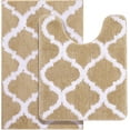 thumbnail image 1 of Buganda Microfiber Bathroom Rugs Set 2 Piece,U-Shaped Toilet Rug, Machine Wash Dry, Non-Slip Absorbent Shaggy Bath Mats for Tub, Shower and Bathroom (30"x20"+24"x20", Beige), 1 of 6