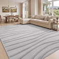 thumbnail image 1 of Buganda Modern Area Rug, Soft Non-Slip Rug for Living Room Bedroom, Machine Washable, 5'x8', Light Grey, 1 of 6