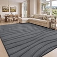 thumbnail image 1 of Buganda Modern Area Rug, Soft Non-Slip Rug for Living Room Bedroom, Machine Washable, 8'x10', Dark Grey, 1 of 6