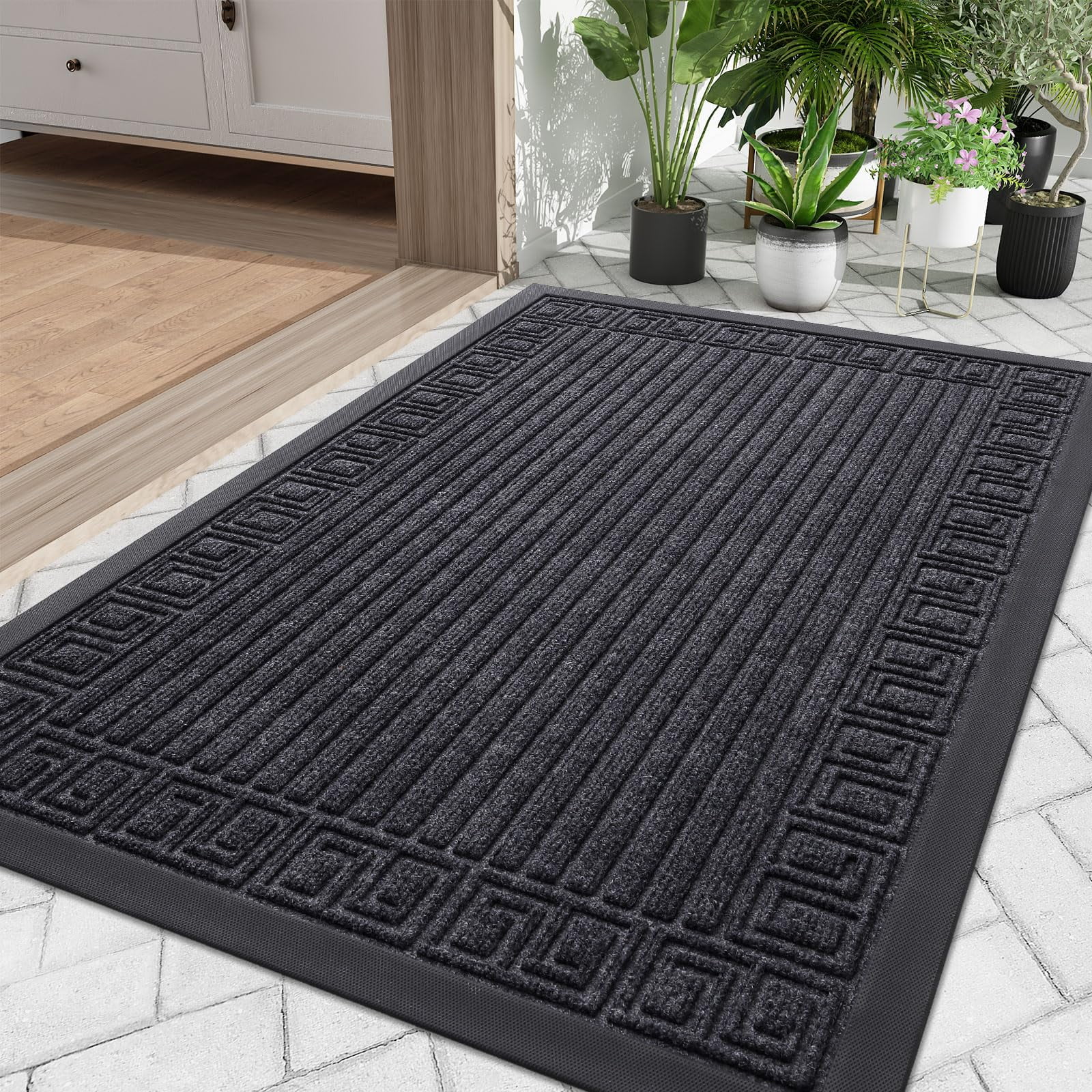 Buganda Outdoor Doormats, Heavyduty Rubber, Moisture Absorbing, Dirt