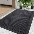 thumbnail image 1 of Buganda Outdoor Doormats, Heavy-duty Rubber Door Mats, Absorbs Moisture and Dirt Outdoor Mats, Low Profile Mats for Entry, 17x30, Grey, 1 of 8