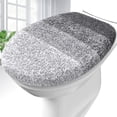 thumbnail image 1 of Buganda Soft Microfiber Toilet Lid Cover, Washable Bathroom Seat Covers, Fits Most Round, Elongated and Oblong Lids, Grey, 19.5"X18.5", 1 of 8