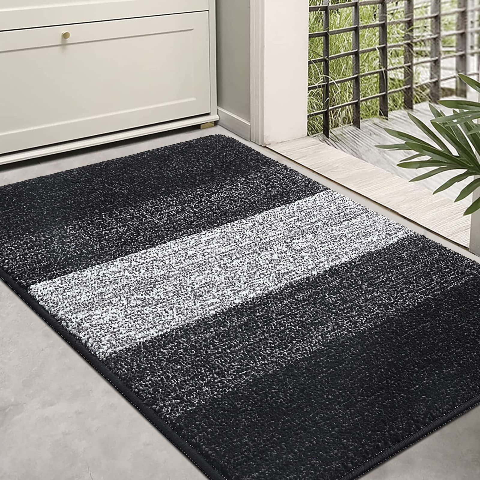 Buganda Striped Indoor Doormats, Absorbent Trapper Dirt Door Mats, Non