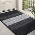 thumbnail image 1 of Buganda Striped Indoor Doormats, Absorbent Trapper Dirt Door Mats, Non-Slip Low Profile Inside Door Rugs for Entryway, 24x36, Black, 1 of 7