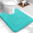 thumbnail image 1 of Buganda Toilet Rugs U-Shaped 24x20, Quick Dry Machine Washable Chenille Bath Mats with Rubber Backing, Teal, 1 of 9