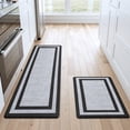 thumbnail image 1 of Buganda kitchen rugs and mats, Sets of 2 Washable Rugs for Kitchen, Non Slip Kitchen Mats for Floor, 17.3"x59"+17.3"x29" Black, 1 of 9