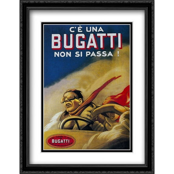 Bugatti, 1922 2x Matted 28x36 Large Black Ornate Framed Art Print by Dudovich, Marcello