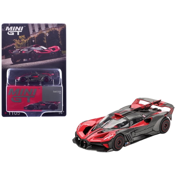 Bugatti Bolide Red and Carbon Fiber Limited Edition 1/64 Diecast Model Car by Mini GT