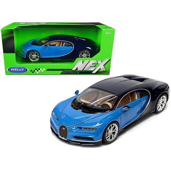 Bugatti Chiron Blue & Dark Blue Two-Tone NEX Models Series 1-24 Diecast Model Car