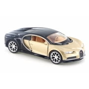Bugatti Chiron, Gold w/ Black - Welly 43738D - 4.5" Diecast Model Toy Car Brand New but NO BOX