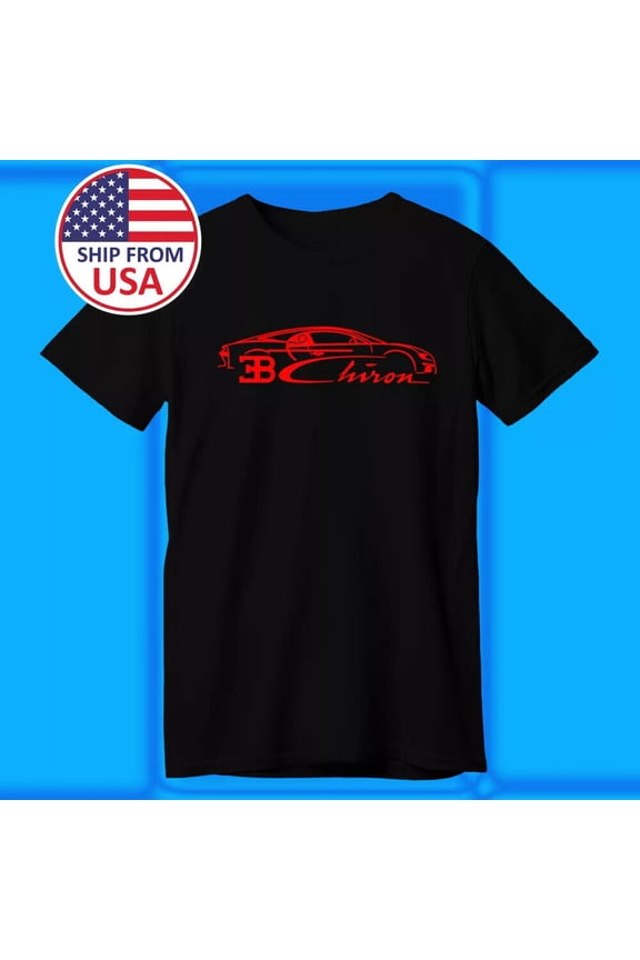 Bugatti Chiron Racing Men's Black T-shirt Size S-5XL