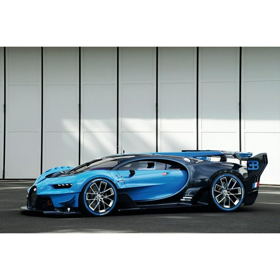 Bugatti Chiron Speed Beast Super Car Racing Wall Poster - 12x18 Inch Laminated Poster - Stunning Detail and Bold Colors