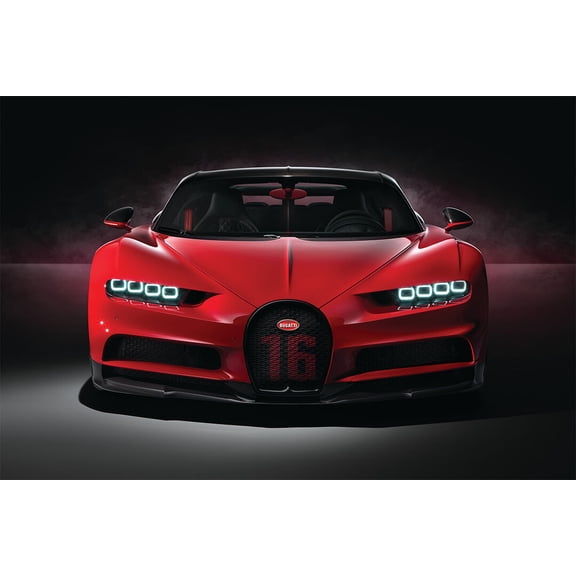 Bugatti Chiron Sport Car Luxury Car Auto Wall Art Home Decor - 12x18 Inch Laminated Poster - Stunning Detail and Bold Colors
