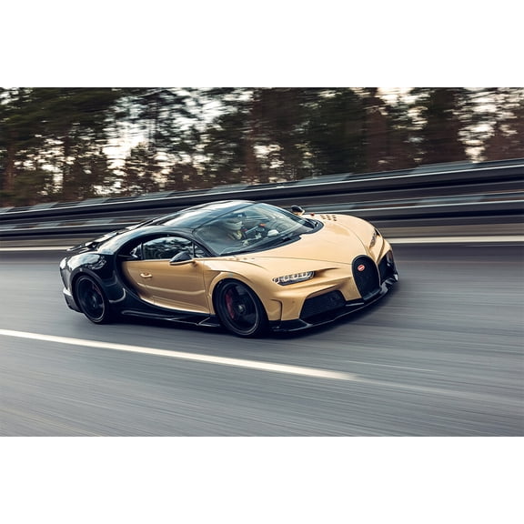 Bugatti Chiron Super Sport Car Art Home Decor - 12x18 Inch Laminated Poster - Stunning Detail and Bold Colors