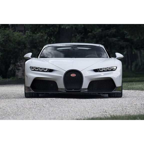 Bugatti Chiron Super Sport Vehicle Front View Art Home Decor - 20x30 Inch Laminated Poster - Stunning Detail and Bold Colors