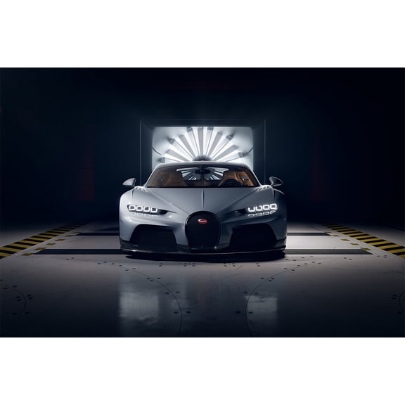 Bugatti Chiron Super Sport White Car Art Home Decor - 12x18 Inch Laminated Poster - Stunning Detail and Bold Colors