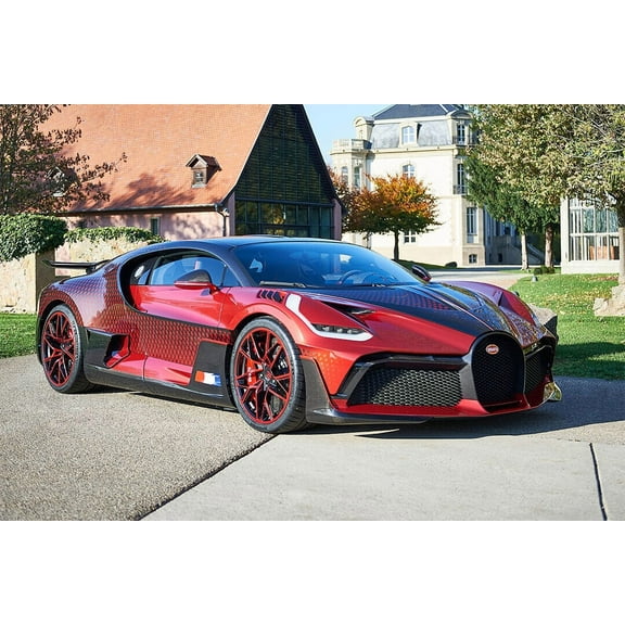 Bugatti Divo Lady Bug Sporty Car Wall Poster - 12x18 Inch Laminated Poster - Stunning Detail and Bold Colors
