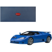 بوجاتي EB110 SS Super Sport French Racing Blue مع عجلات فضية 1 / 18 Model Car by Autoart